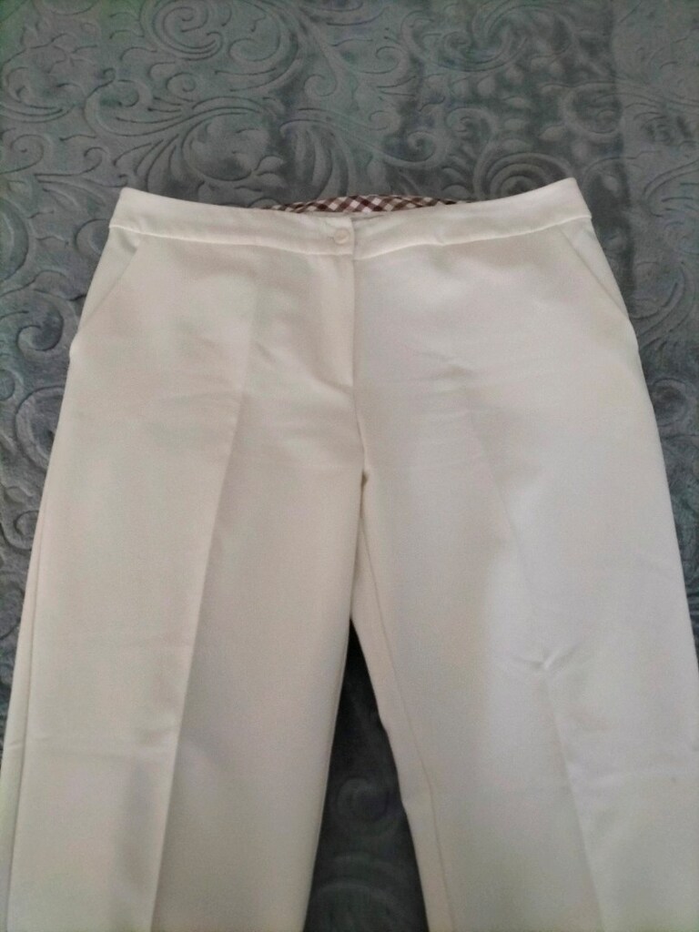 kaliteli kumaş pantolan ekru renk - 4