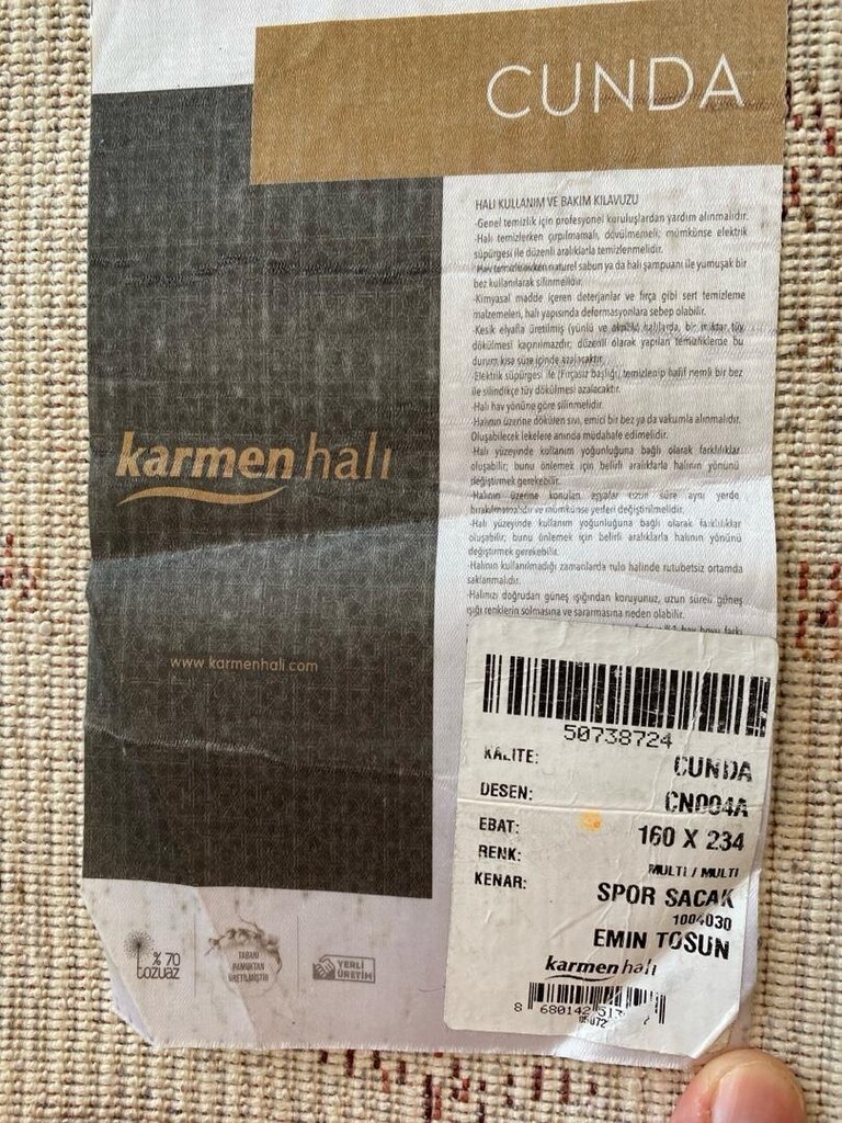 Karmen Halı Cunda serisi 160/234 cm temiz kullanılmış halı - 2