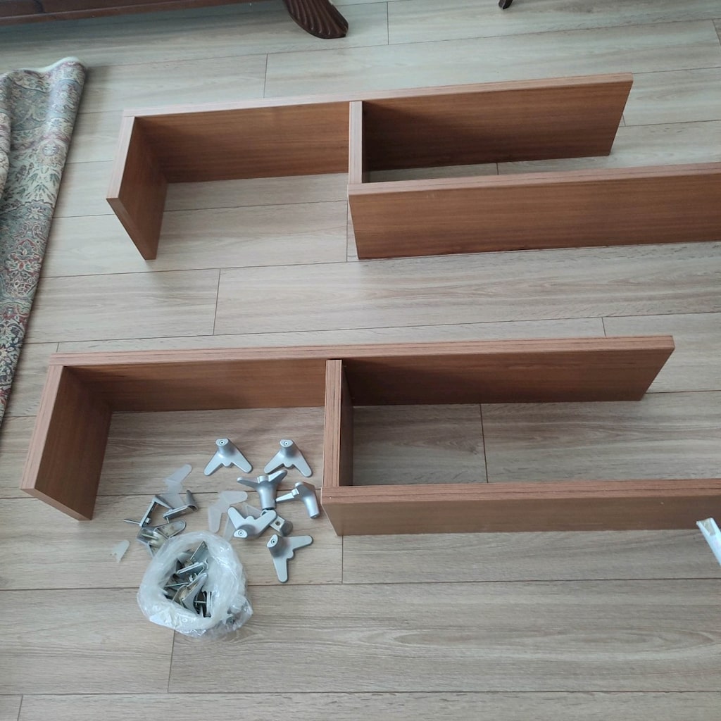 Teak MDF özel yapım Raf Kitaplık - 9