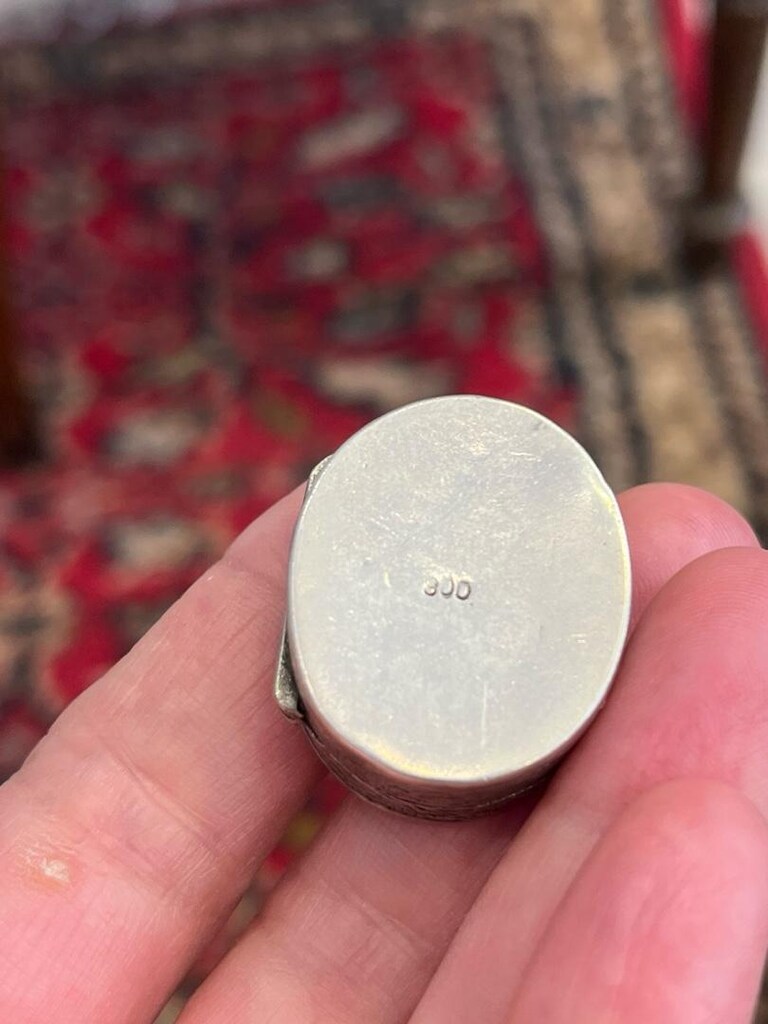 GümüşSavatlı Enfiye Kutusu 900 ayar 3*1 cm - 2