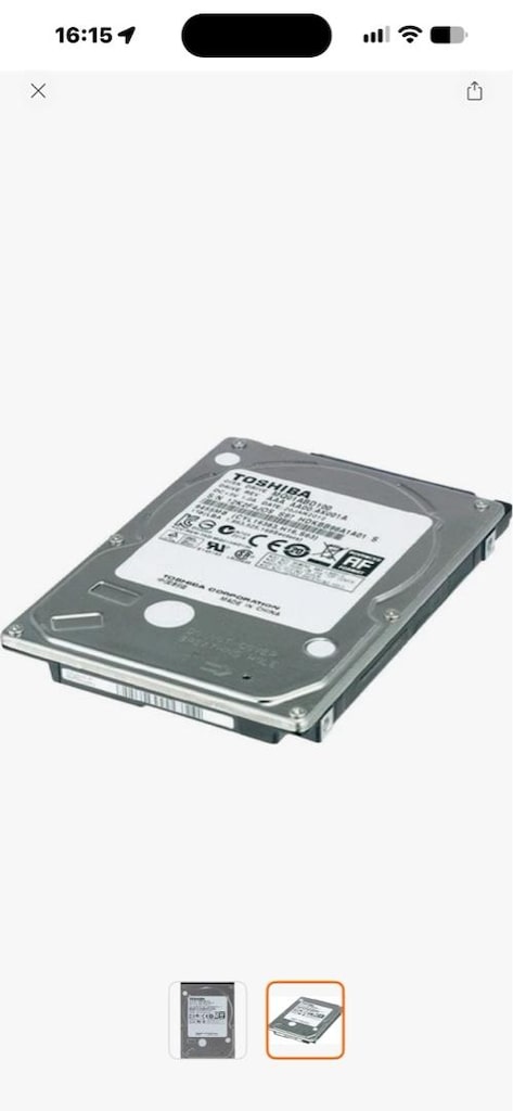Toshiba 1 TB HDD Çok Temiz Bilgiler resimde - 2