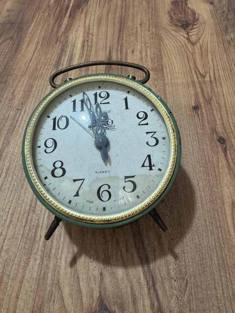 Nostaljik Serkisof SSSR Masa Saati – Yeşil Kurmalı Vintage - 8