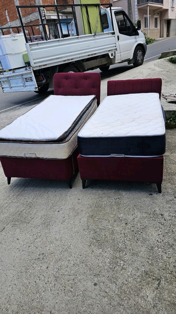 satılık 2 tane tek kişilik baza başlık vd yatak - 2