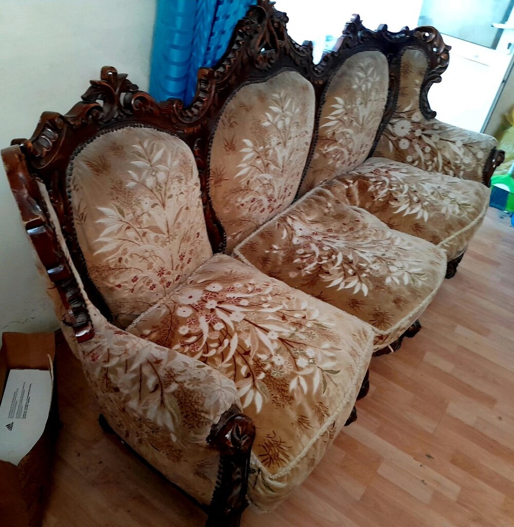 Klasik 3'lü Koltuk – Masif Ahşap – Vintage - 2
