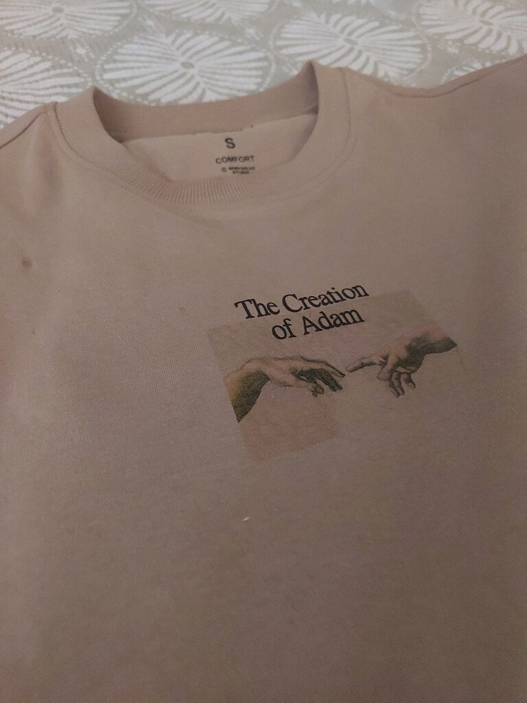 The Creation of Adam Baskılı Tişört – S Beden