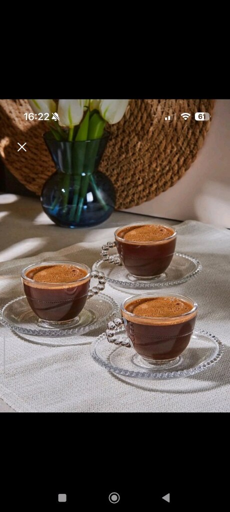 6lı boncuklu çay Nescafe fincan takımı - 3