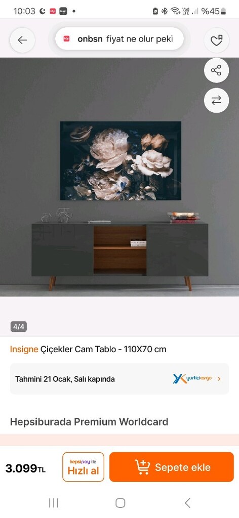 çiçekler cam tablo 110x70 büyük boy - 4