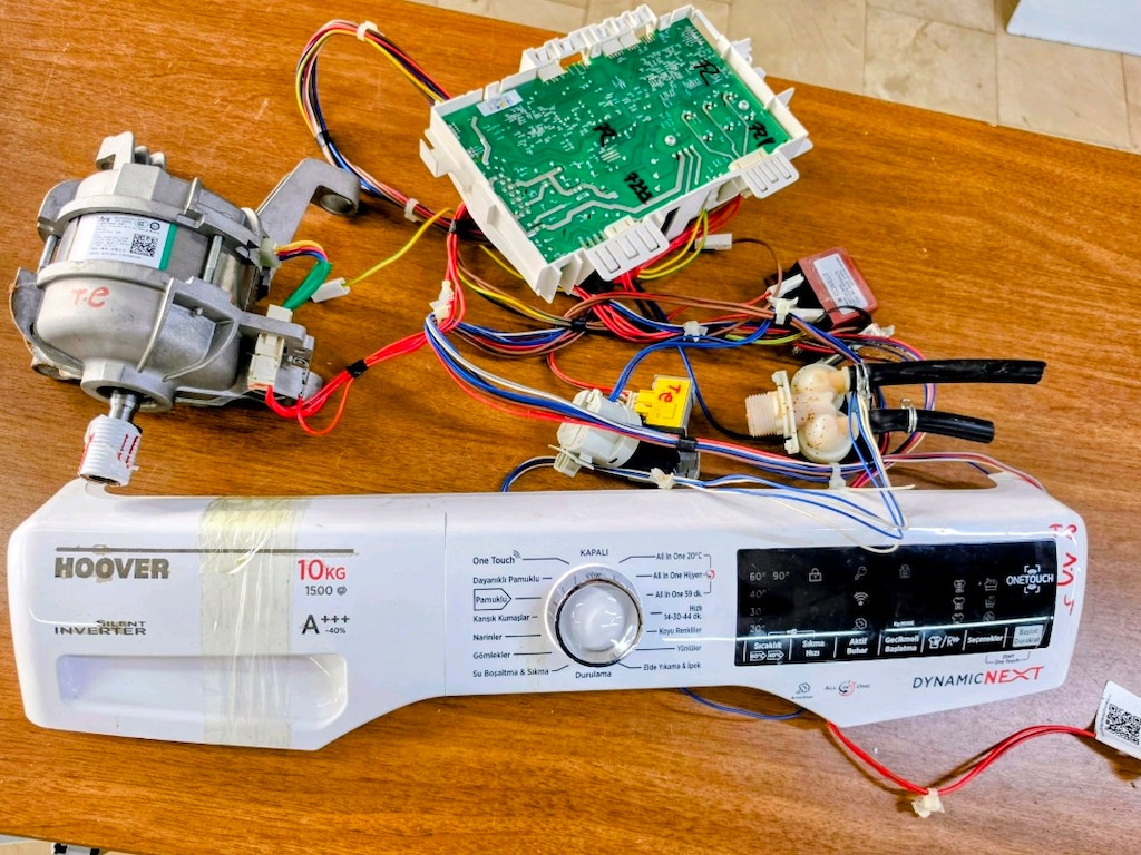 Hoover Dynamic Next 10 kg 1500 Devir Ön Panel + Anakart + Motor + Tesi - 3