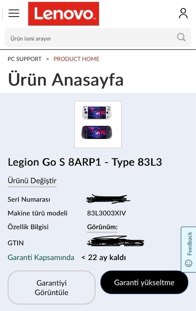 LENOVO LEGION GO S 8ARP1 1TB SSD 144HZ TOUCH DOKUNMATİK - 10