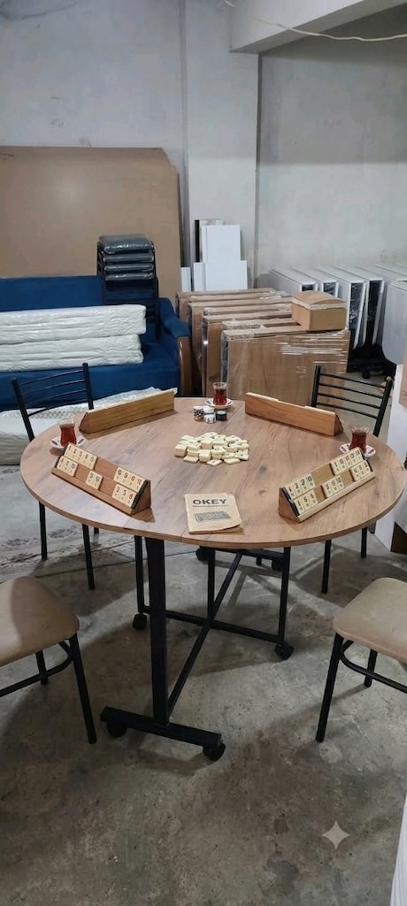 Okey masası tekerlekli Atlantik çam MDF 118cmx102cm yüksekliği 74cm - 2