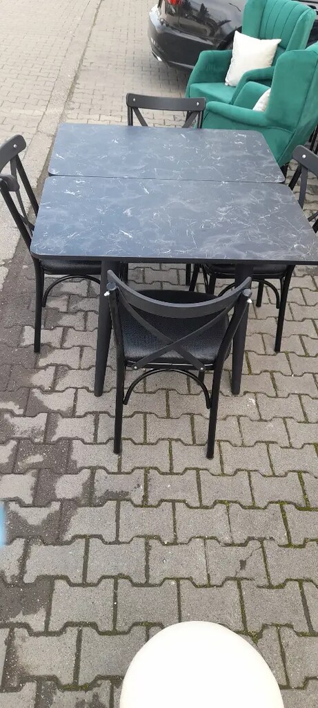 Mdf açılabilir yemek masası 4 adet tonet sandelye - 4