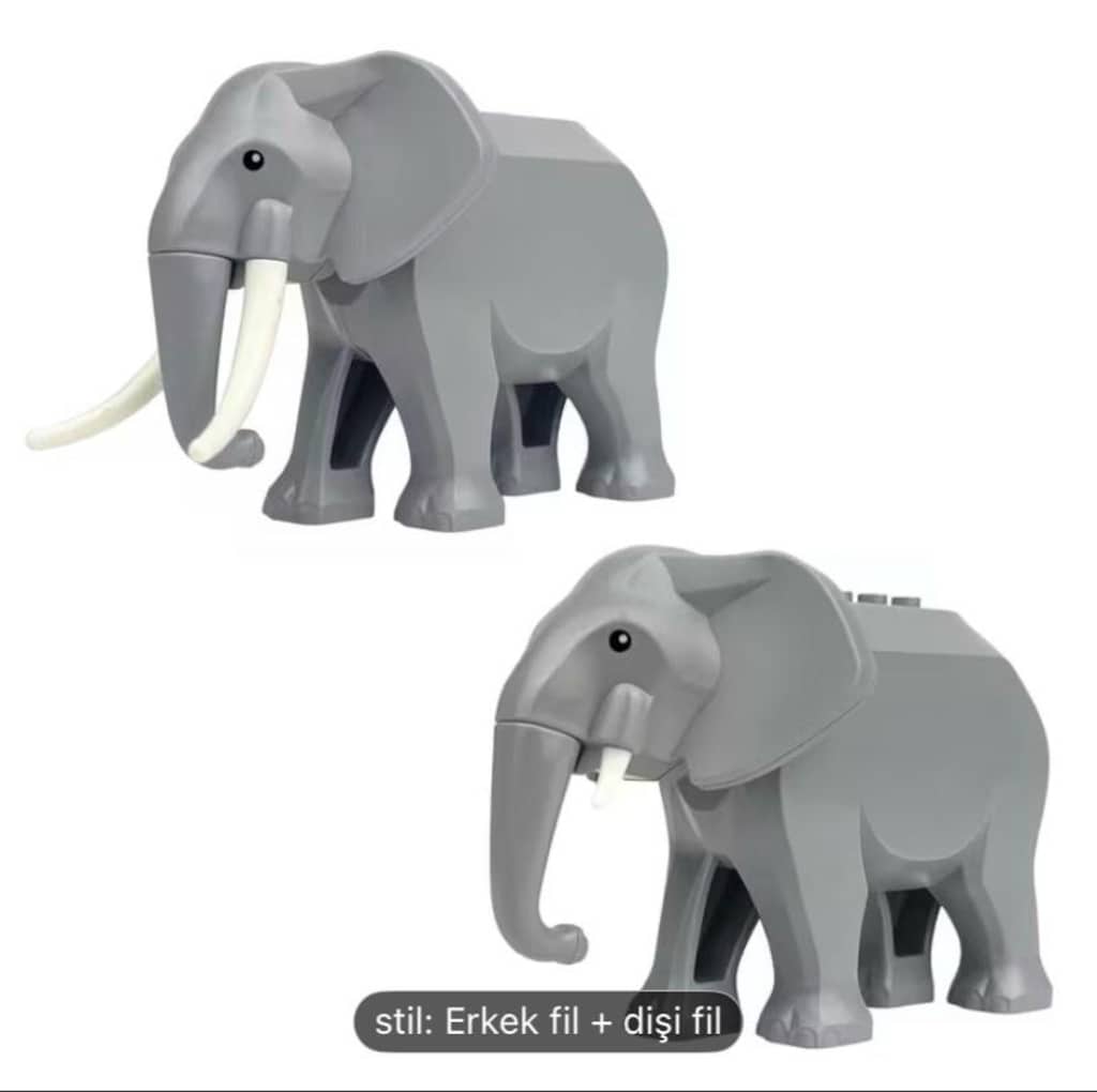 Lego erkek ve dişi fil figürleri