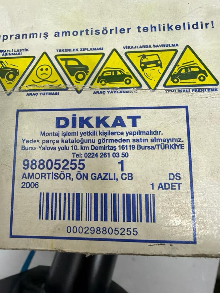 Tofaş ön amortisör opar eski üretim sıfır orjinal 98805255 1 adet mevc - 5