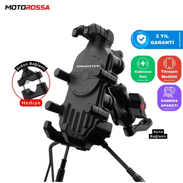820wc Kablosuz Şarjlı Telefon Tutucu Tüm Motosikletlere Uyar MOTOROSSA