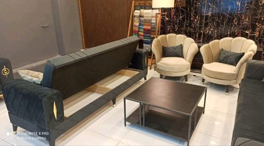 Gri Kadife Koltuk Takımı - 3