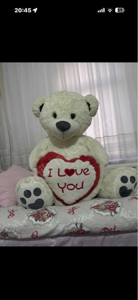 peluş ayıcık kalpli - 3