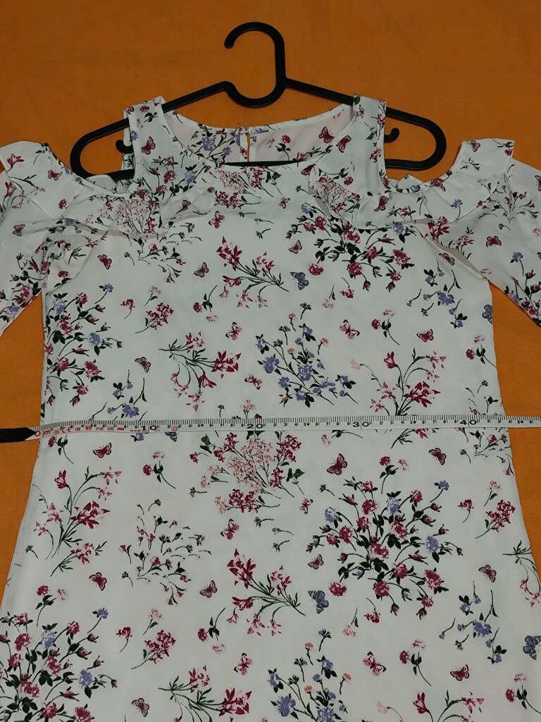 DeFacto Çiçek Desenli Beyaz Mini Elbise S 36 - 4