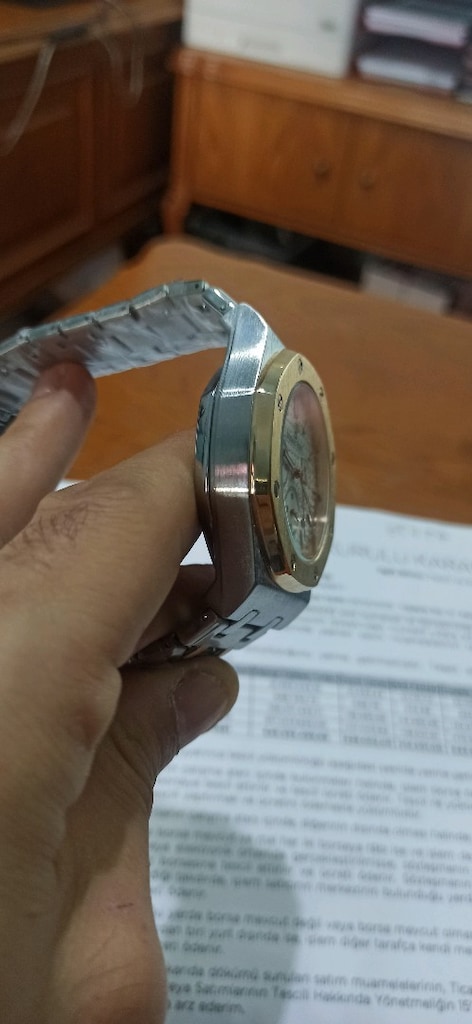 Audemars Piguet fonksiyonlu takvimli pilli çelik kol saati - 8