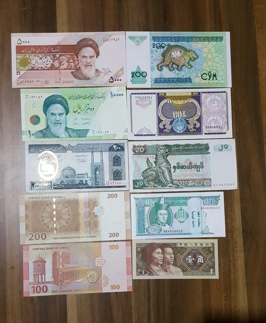 10 adet yabancı para