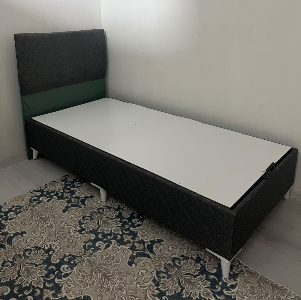 Sıfır Tek Kişilik Baza Başlık Yatak Seti 90x190 Eko Yaylı Yatak Dahil - 9