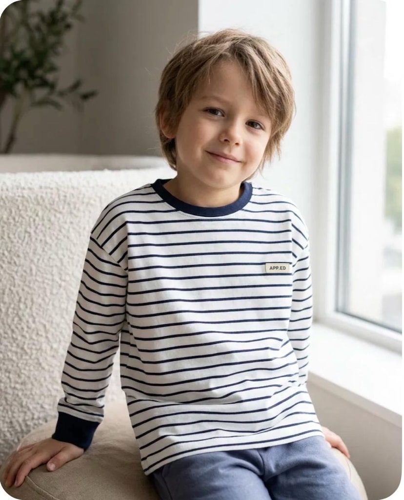Zara Kids çizgili uzun kollu tişört - 5