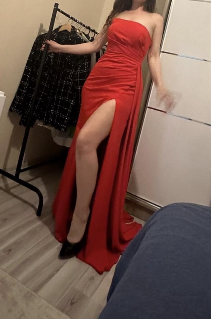 nar çiçeği yırtmaçlı abiye - 2