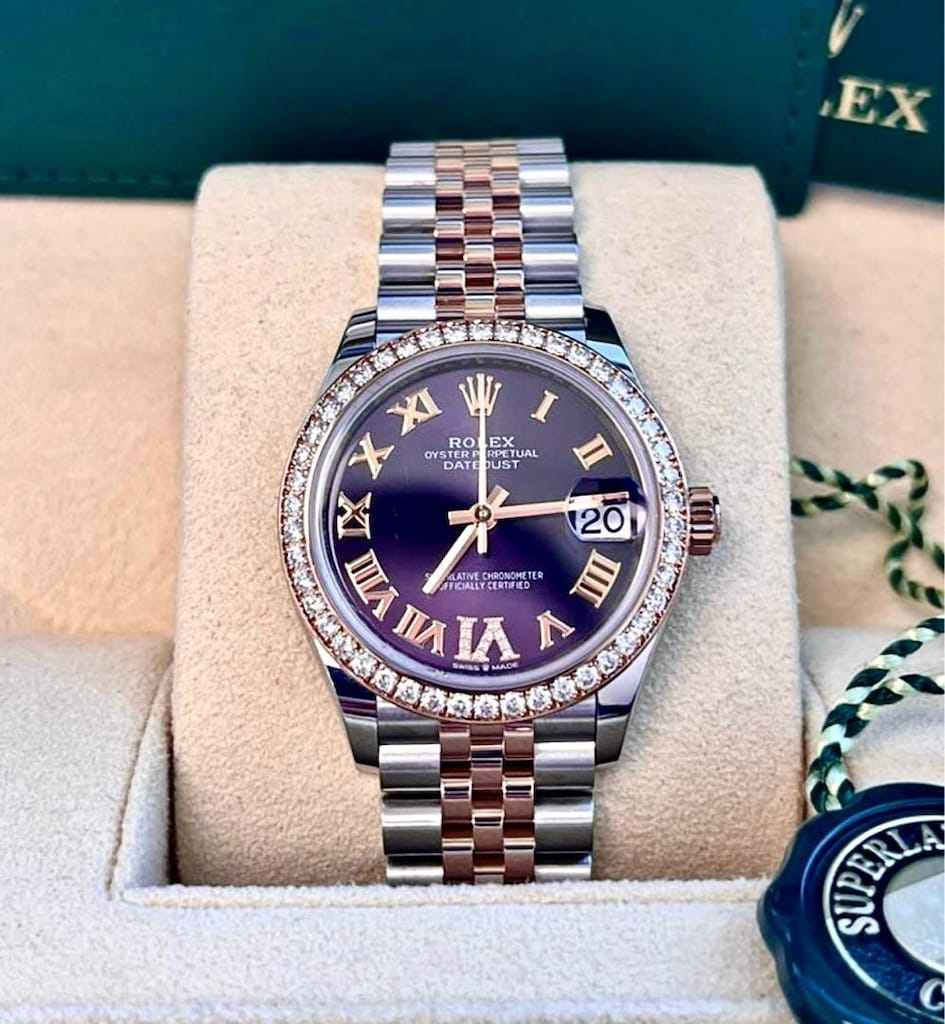 ‼İTHAL/SIFIR/Lüx Rolex Datejust,Tam Otomatik 18Kt Gold ve Pırlanta