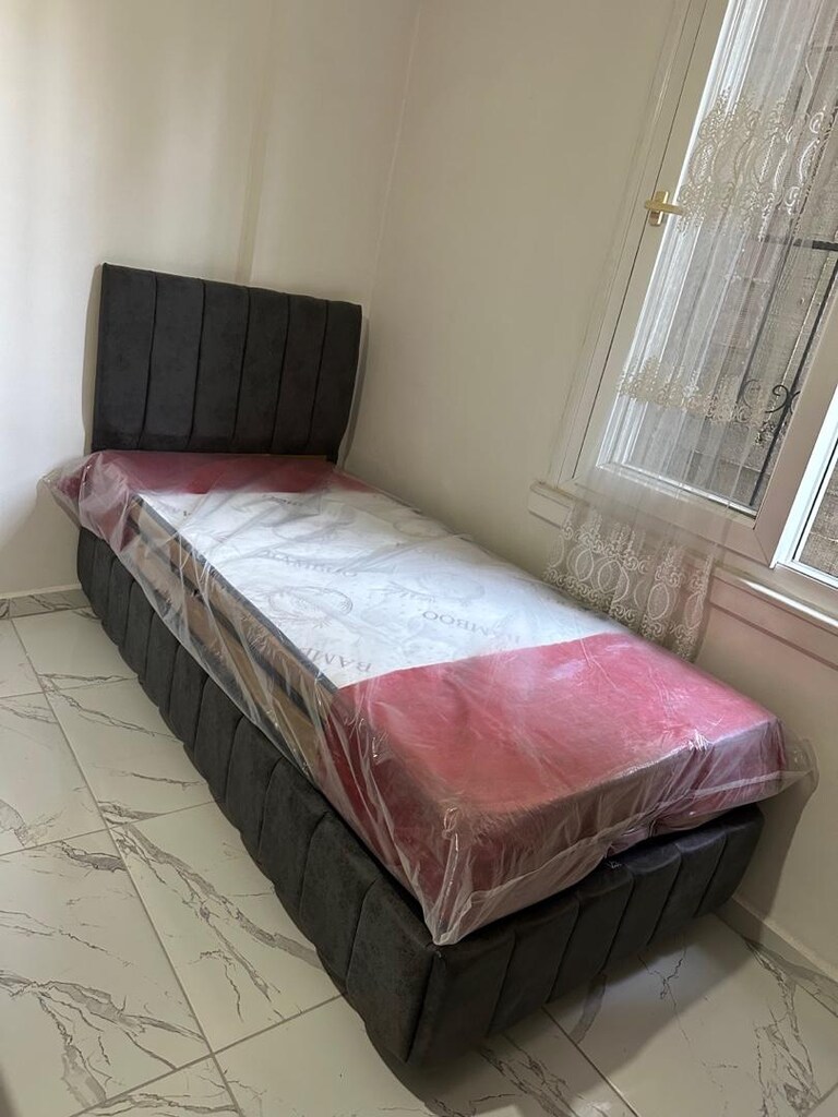tek kişilik 90 × 190 baza başlık yatak sıfır ürün ambalajında - 3
