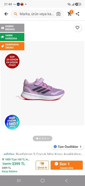 adidas çocuk spor ayakkapı