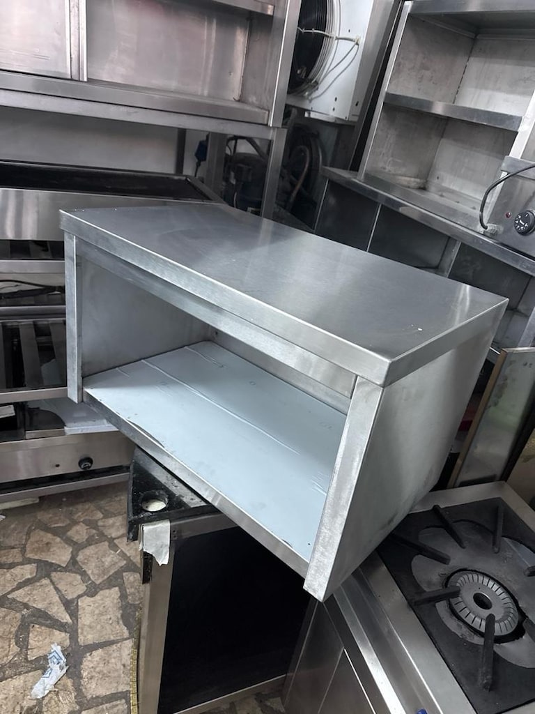80x50 cm duvar rafı kapalı krom raf duvar rafı paslanmaz - 2