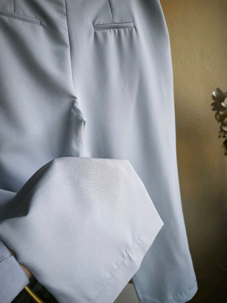 Gri / Mavi Tonlu Sigaret Kesim Kumaş Pantolon - 48 Beden — görsel 6/17