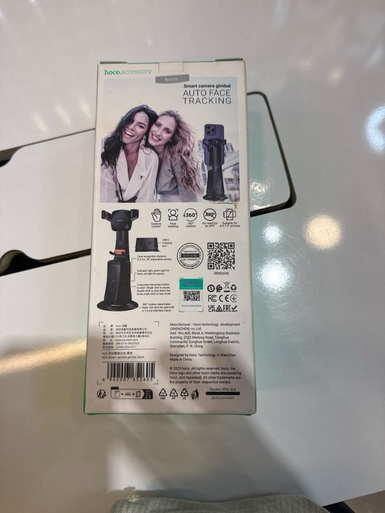 Hoco. K26 Otomatik Yüz Takipli Tripodlu Akıllı Selfie Gimbal - Siyah - 2
