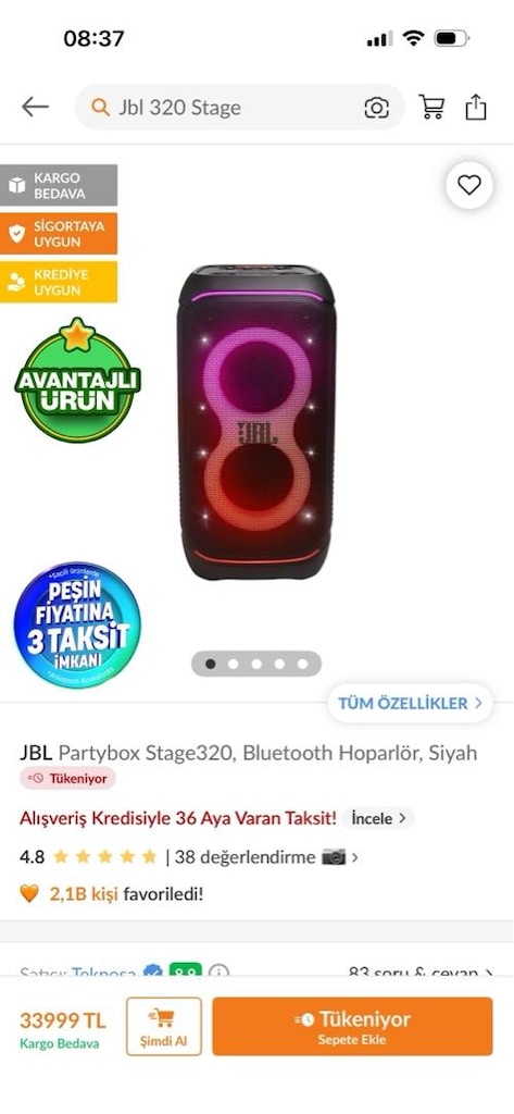 Jbl 320 party stage box