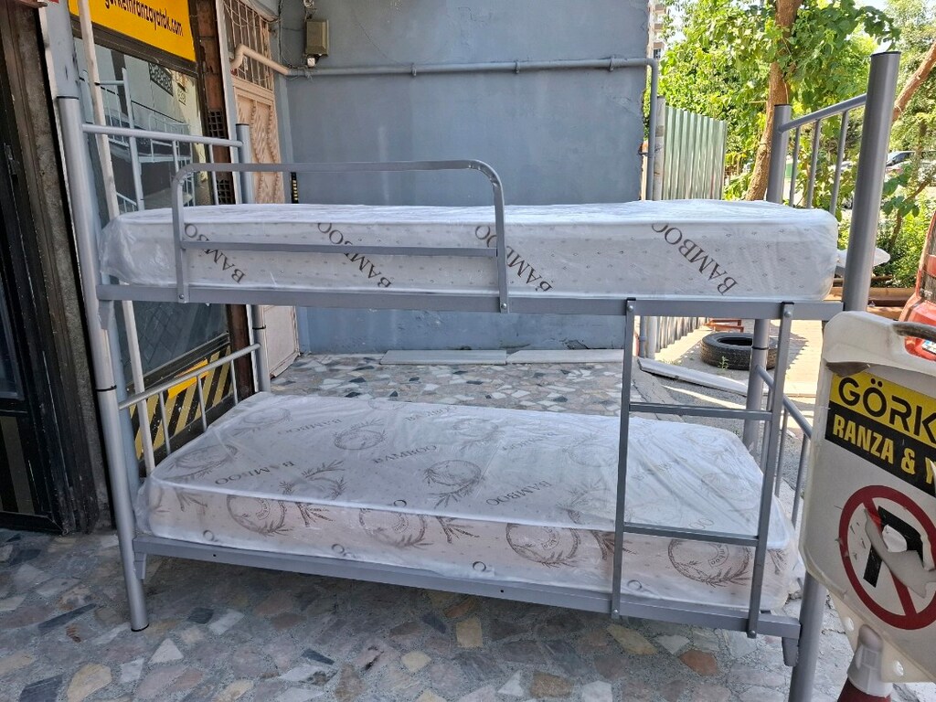 METAL GRİ RANZA 2 YATAK FİYATA DAHİLDİR UCRETSİZ TESLİMAT - 3