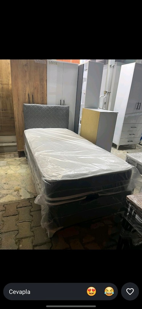 Tek kişilik baza başlık yatak seti sıfır imalattan evinize ücretsiz - 5