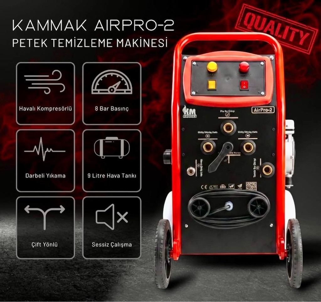 Kammax AirPro-2 Darbeli Tesisat ve Petek Temizleme Makinesi - 5