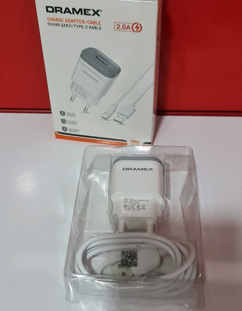 Dramex Type-C – USB hızlı Şarj Adaptörü. D21T 2.1A Şarj Data Kablosu. - 5