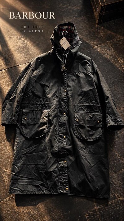 BARBOUR waterprof Waxed Kapüşonlu Uzun Mont