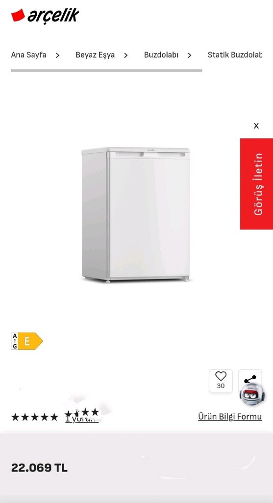 Arçelik mini buzdolabı sıfır ayarında - 3