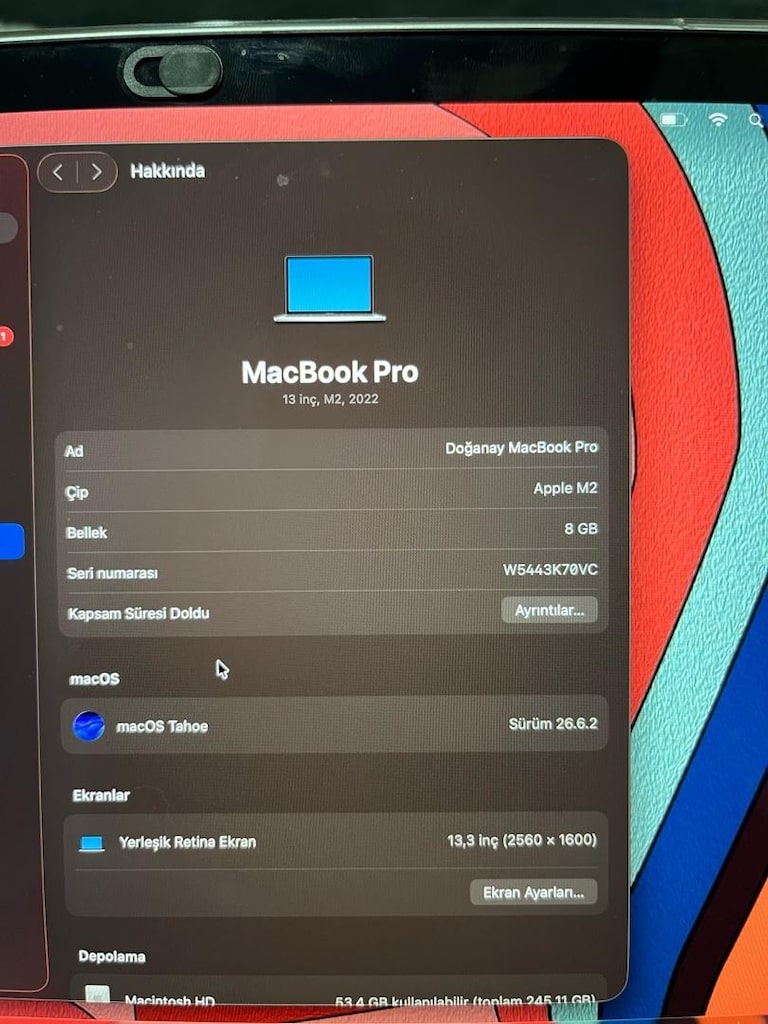 MacBook Pro M2 8GB, 256GB - 8