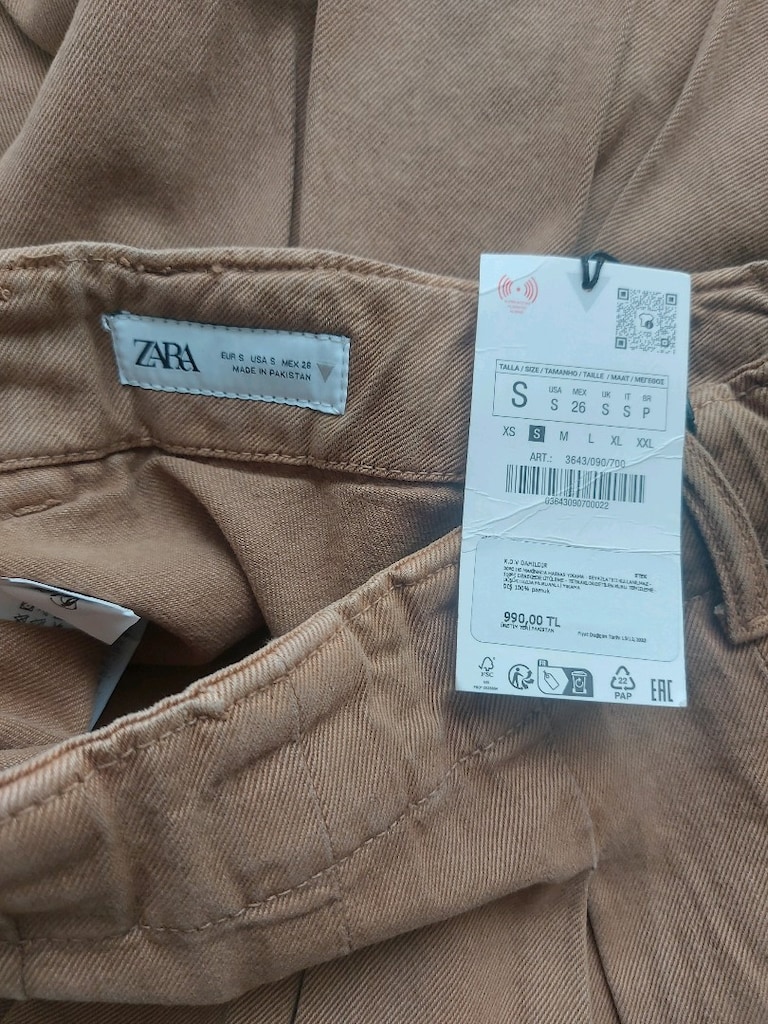 ZARA S BEDEN şortlu kot ETEK - 4