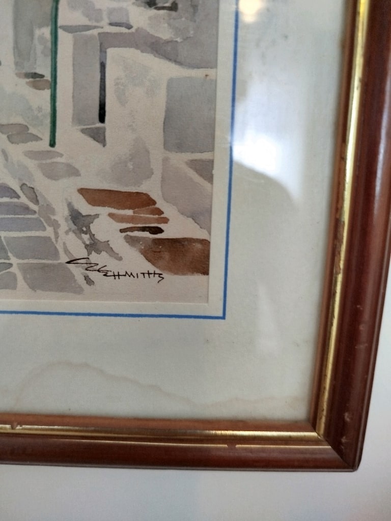 antika orjinal el işi suluboya tablolar - 6