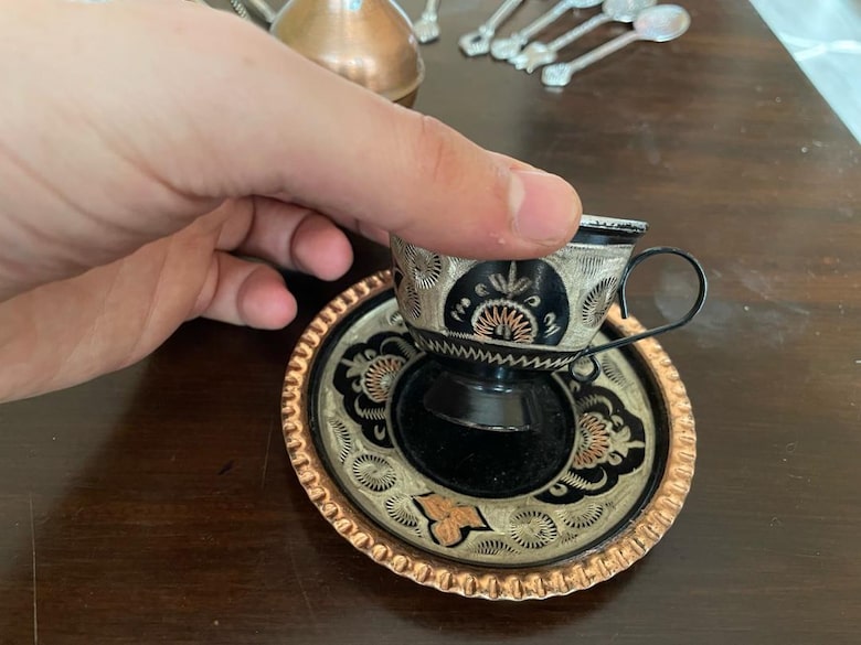 Bakır işlemeli fincan takımı - 7