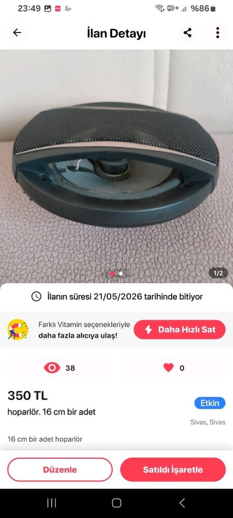 hoparlör 16 cm tek - 2