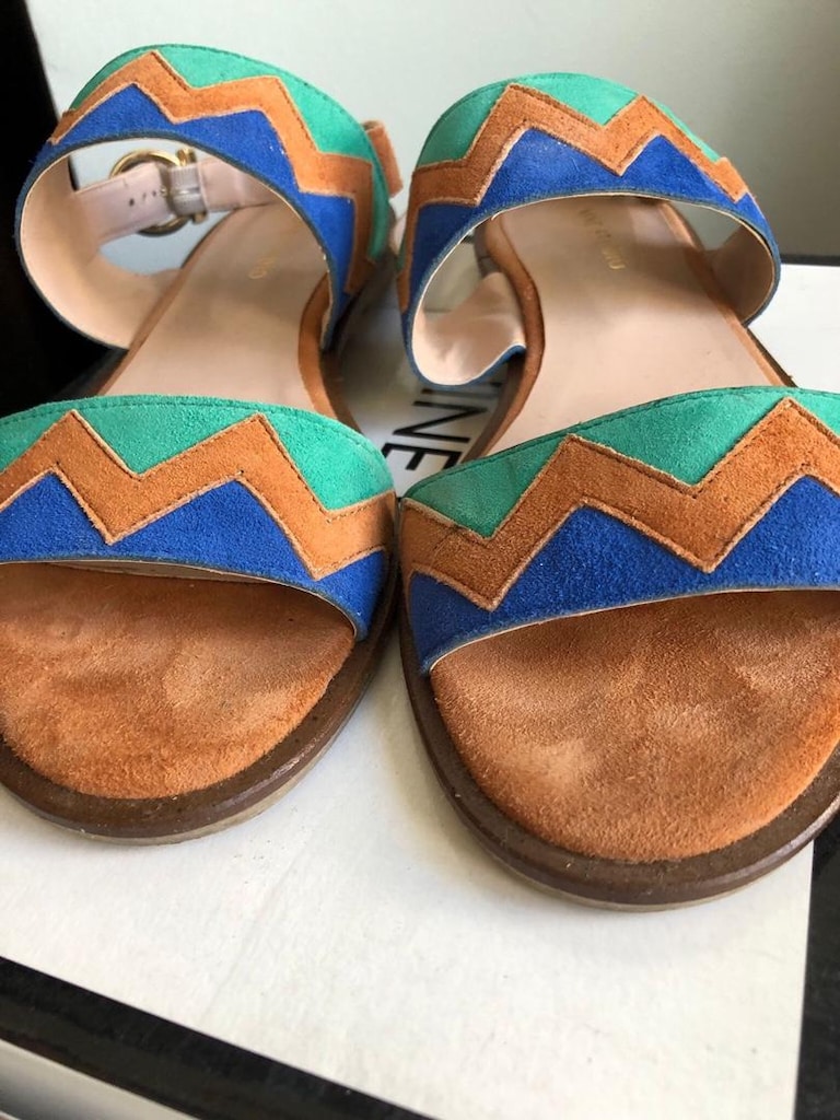 nine west hakiki süet etnik desen sandalet - 10