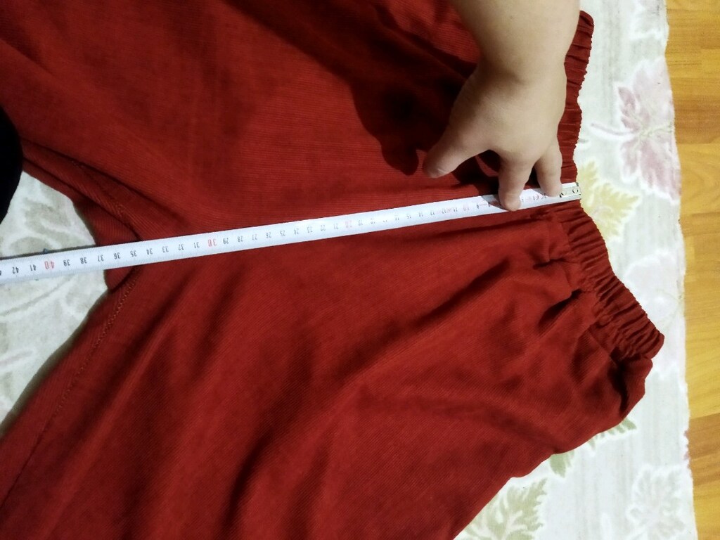 xl beden kadife kiremit rengi pantolon - 4