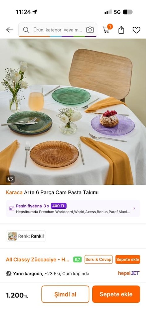 karaca arte 6 kişilik pasta tabağı - 4