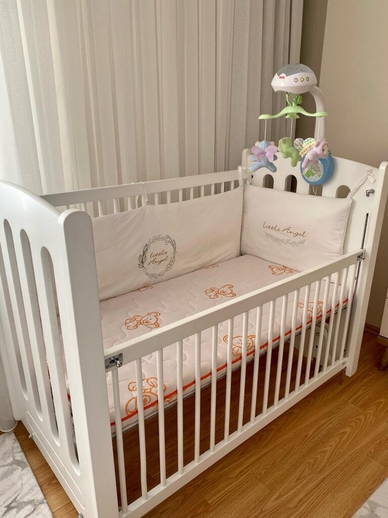 MeltemKids Mia Anne Yanı Ahşap Sallanır Beşik - 3