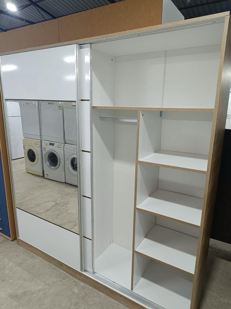 ELBİSE DOLABI SÜRGÜLÜ KAPAK TEMİZ ÜRÜN EVE TESLİM MONTAJ DAHİL FİYATI - 3