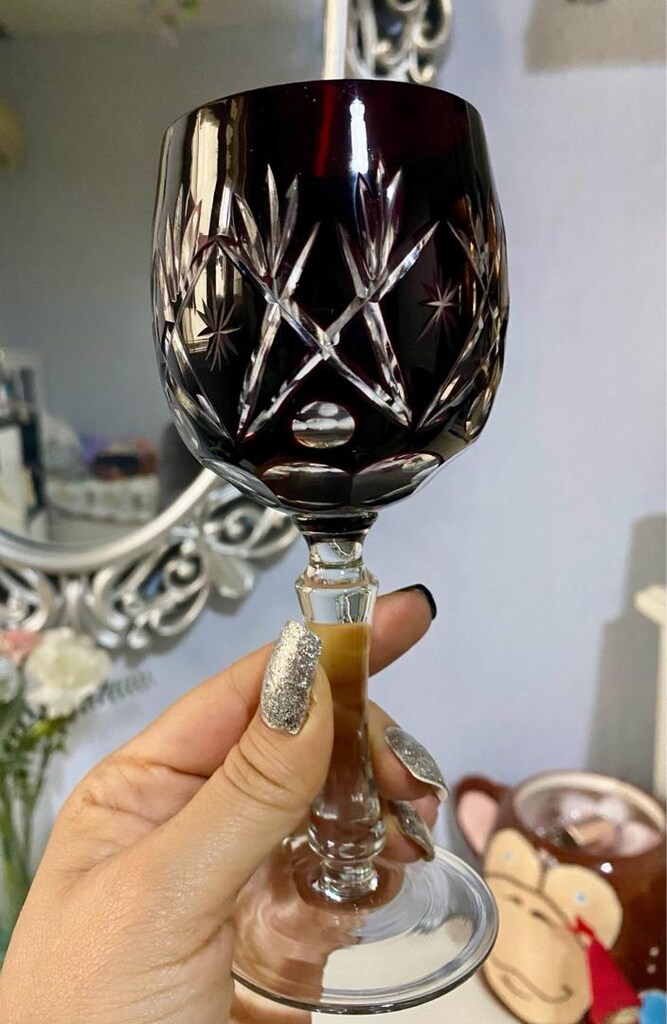 Antika Çekoslovak Bohem Kristal Kadeh - 4
